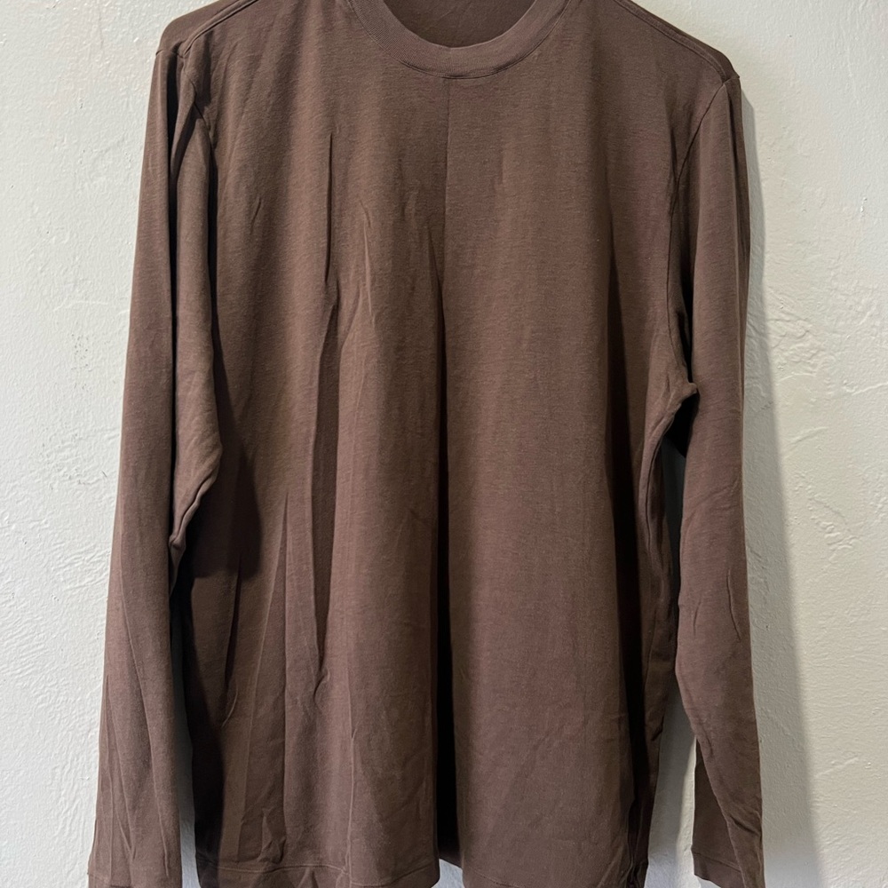 Skims Women's Long Sleeve T-Shirt Brown Small Modal Cotton Blend